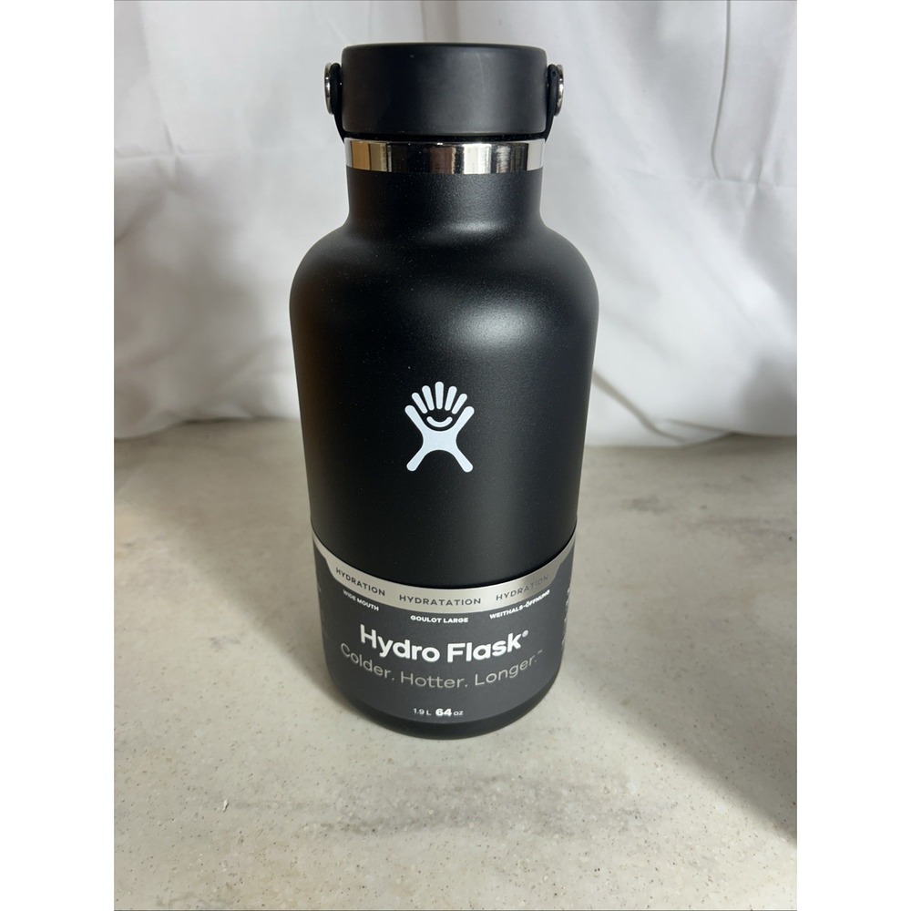 Hydro Flask Water Bottle - Black, 64 oz (W64BTS001)